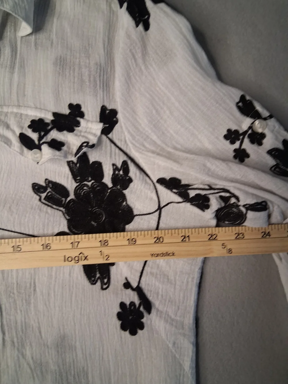 Lauren Michelle 100% Cotton Floral Button Down Gauze/ Lightweight Size XL - Picture 9 of 11